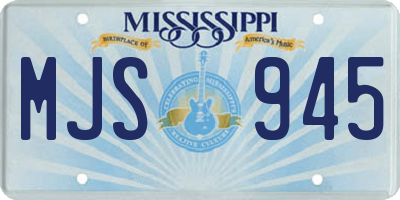 MS license plate MJS945