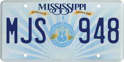 MS license plate MJS948