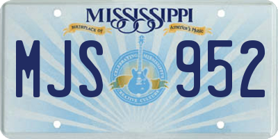 MS license plate MJS952