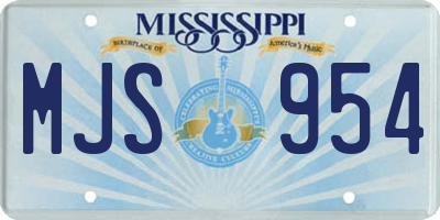 MS license plate MJS954