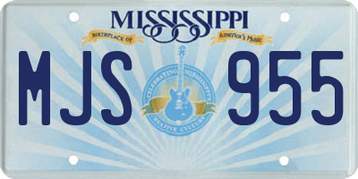 MS license plate MJS955