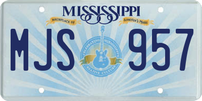 MS license plate MJS957