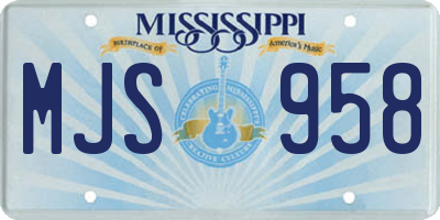 MS license plate MJS958