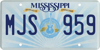 MS license plate MJS959