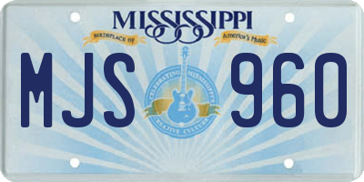 MS license plate MJS960