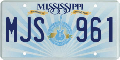 MS license plate MJS961