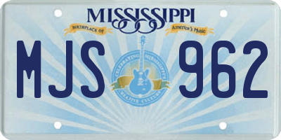 MS license plate MJS962