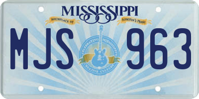 MS license plate MJS963