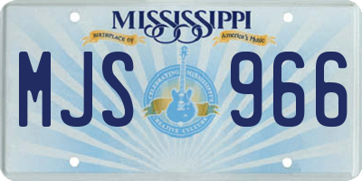 MS license plate MJS966