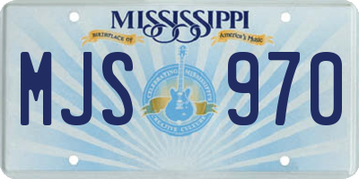 MS license plate MJS970