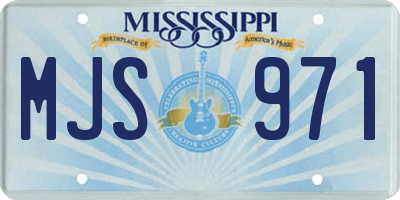 MS license plate MJS971