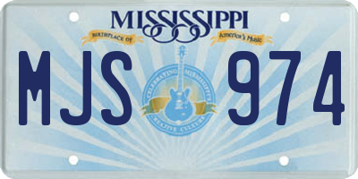 MS license plate MJS974
