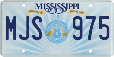 MS license plate MJS975