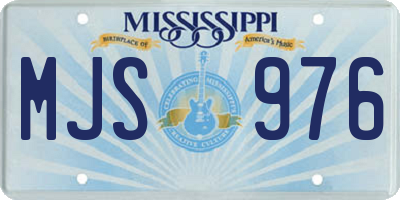 MS license plate MJS976
