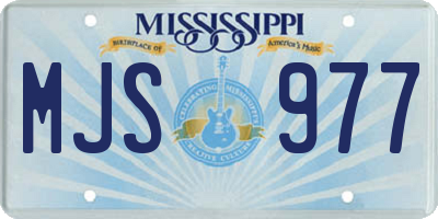 MS license plate MJS977