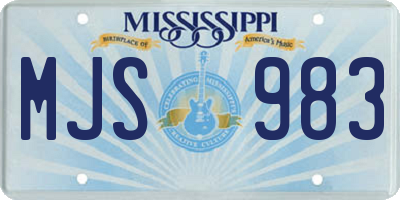 MS license plate MJS983