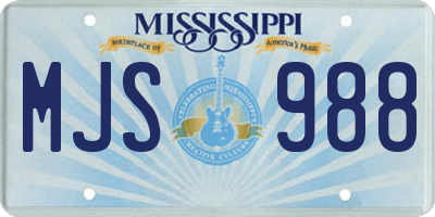 MS license plate MJS988