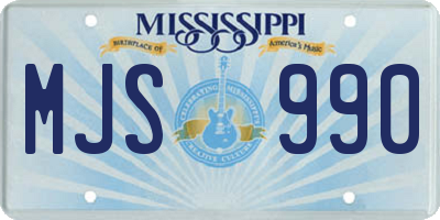 MS license plate MJS990