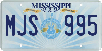 MS license plate MJS995