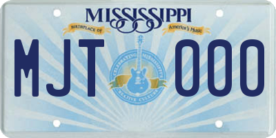 MS license plate MJT000