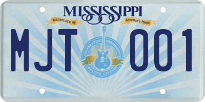 MS license plate MJT001