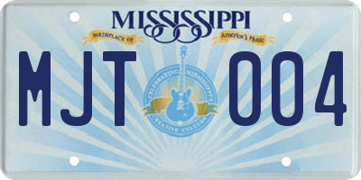 MS license plate MJT004