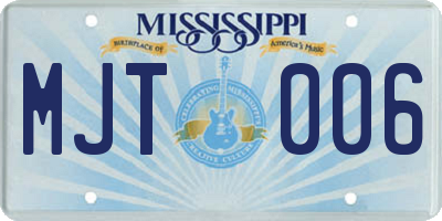 MS license plate MJT006