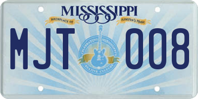 MS license plate MJT008