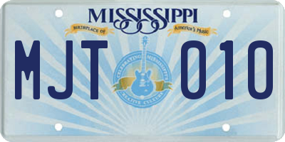 MS license plate MJT010