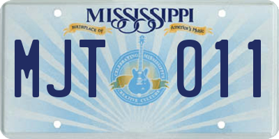 MS license plate MJT011