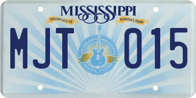 MS license plate MJT015