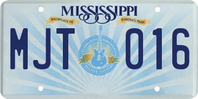 MS license plate MJT016