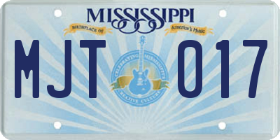 MS license plate MJT017