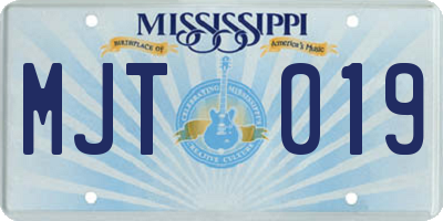 MS license plate MJT019
