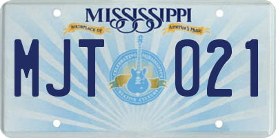 MS license plate MJT021