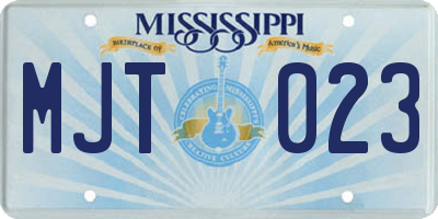MS license plate MJT023