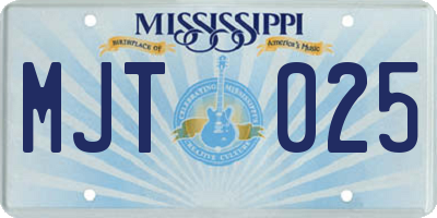 MS license plate MJT025