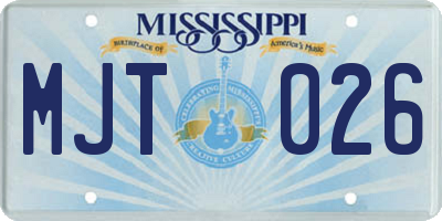 MS license plate MJT026