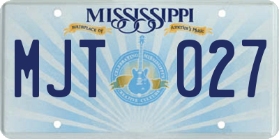 MS license plate MJT027