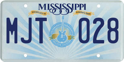 MS license plate MJT028