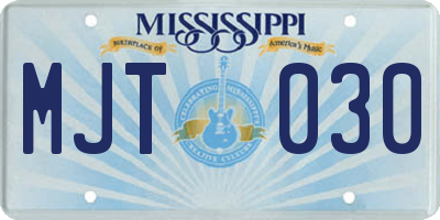 MS license plate MJT030