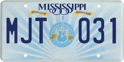 MS license plate MJT031