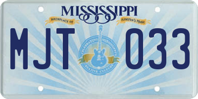 MS license plate MJT033