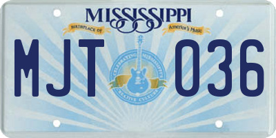 MS license plate MJT036