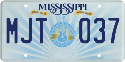 MS license plate MJT037
