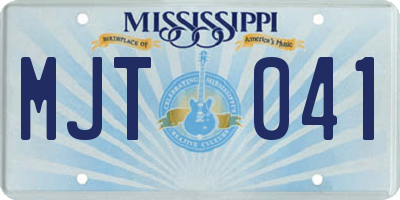 MS license plate MJT041