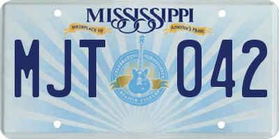 MS license plate MJT042