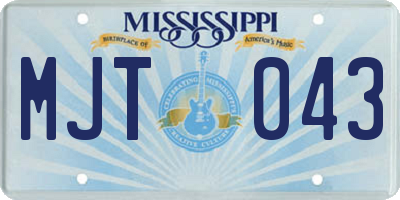 MS license plate MJT043