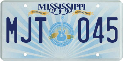 MS license plate MJT045