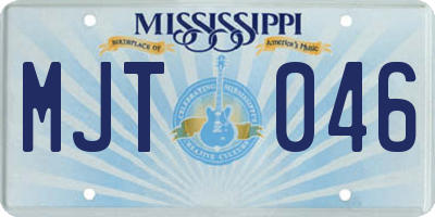 MS license plate MJT046